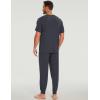 GYS Bamboo Viscose Men’s Pajama Sets Short Sleeve Solid Color Soft Lounge Set(Midnight Blue)