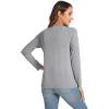 GYS Bamboo Viscose Pajama Tops for Women Long Sleeve Tees Crew Neck Sleep Shirt(Heather Grey)