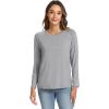 GYS Bamboo Viscose Pajama Tops for Women Long Sleeve Tees Crew Neck Sleep Shirt(Heather Grey)