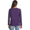 GYS Bamboo Viscose Pajama Tops for Women Long Sleeve Tees Crew Neck Sleep Shirt(Purple)