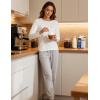 GYS Bamboo Viscose Pajama Tops for Women Long Sleeve Tees Crew Neck Sleep Shirt(White)