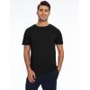 GYS Bamboo-derived Viscose Men’s Pajama Tops Summer Short Sleeve Basic Sleep Shirt(Black)