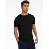 GYS Bamboo-derived Viscose Men’s Pajama Tops Summer Short Sleeve Basic Sleep Shirt(Black)