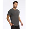 GYS Bamboo-derived Viscose Men’s Pajama Tops Summer Short Sleeve Basic Sleep Shirt(Black Melange)