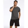 GYS Bamboo-derived Viscose Men’s Pajama Tops Summer Short Sleeve Basic Sleep Shirt(Black Melange)