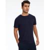 GYS Bamboo-derived Viscose Men’s Pajama Tops Summer Short Sleeve Basic Sleep Shirt(Navy)