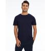 GYS Bamboo-derived Viscose Men’s Pajama Tops Summer Short Sleeve Basic Sleep Shirt(Navy)