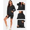 GYS Full Zip Up Hoodies for Women Bamboo Viscose Lightweight Hooded Sweatshirt with Pocket Casual Long Sleeve Terry Top(Black)