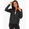 GYS Full Zip Up Hoodies for Women Bamboo Viscose Lightweight Hooded Sweatshirt with Pocket Casual Long Sleeve Terry Top(Black)