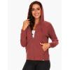 GYS Full Zip Up Hoodies for Women Bamboo Viscose Lightweight Hooded Sweatshirt with Pocket Casual Long Sleeve Terry Top(Brick Red)