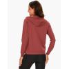 GYS Full Zip Up Hoodies for Women Bamboo Viscose Lightweight Hooded Sweatshirt with Pocket Casual Long Sleeve Terry Top(Brick Red)