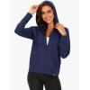 GYS Full Zip Up Hoodies for Women Bamboo Viscose Lightweight Hooded Sweatshirt with Pocket Casual Long Sleeve Terry Top(Navy)