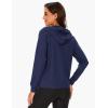 GYS Full Zip Up Hoodies for Women Bamboo Viscose Lightweight Hooded Sweatshirt with Pocket Casual Long Sleeve Terry Top(Navy)
