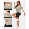 GYS Full Zip Up Hoodies for Women Bamboo Viscose Lightweight Hooded Sweatshirt with Pocket Casual Long Sleeve Terry Top(Taupe)