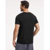 GYS Men’s Short Sleeve Shirts Soft Bamboo-derived Viscose Casual Crew Neck Pajama Top(Black)