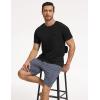 GYS Men’s Short Sleeve Shirts Soft Bamboo-derived Viscose Casual Crew Neck Pajama Top(Black)