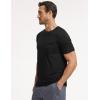 GYS Men’s Short Sleeve Shirts Soft Bamboo-derived Viscose Casual Crew Neck Pajama Top(Black)