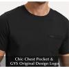GYS Men’s Short Sleeve Shirts Soft Bamboo-derived Viscose Casual Crew Neck Pajama Top(Black)