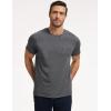 GYS Men’s Short Sleeve Shirts Soft Bamboo-derived Viscose Casual Crew Neck Pajama Top(Dark Heather Grey)