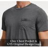 GYS Men’s Short Sleeve Shirts Soft Bamboo-derived Viscose Casual Crew Neck Pajama Top(Dark Heather Grey)