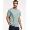 GYS Men’s Short Sleeve Shirts Soft Bamboo-derived Viscose Casual Crew Neck Pajama Top(Light Greyish Green)