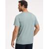 GYS Men’s Short Sleeve Shirts Soft Bamboo-derived Viscose Casual Crew Neck Pajama Top(Light Greyish Green)