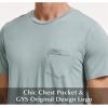 GYS Men’s Short Sleeve Shirts Soft Bamboo-derived Viscose Casual Crew Neck Pajama Top(Light Greyish Green)
