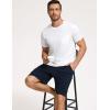 GYS Men’s Short Sleeve Shirts Soft Bamboo-derived Viscose Casual Crew Neck Pajama Top(White)