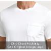 GYS Men’s Short Sleeve Shirts Soft Bamboo-derived Viscose Casual Crew Neck Pajama Top(White)