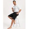 GYS Mens Sleep Shorts Bamboo Viscose Soft Comfy Pajama Bottoms with Drawstring and Pockets(Black)