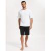 GYS Mens Sleep Shorts Bamboo Viscose Soft Comfy Pajama Bottoms with Drawstring and Pockets(Black)