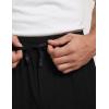 GYS Mens Sleep Shorts Bamboo Viscose Soft Comfy Pajama Bottoms with Drawstring and Pockets(Black)