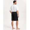 GYS Mens Sleep Shorts Bamboo Viscose Soft Comfy Pajama Bottoms with Drawstring and Pockets(Black)