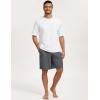GYS Mens Sleep Shorts Bamboo Viscose Soft Comfy Pajama Bottoms with Drawstring and Pockets(Dark Heather Grey)
