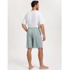 GYS Mens Sleep Shorts Bamboo Viscose Soft Comfy Pajama Bottoms with Drawstring and Pockets(Light Greyish Green)
