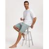 GYS Mens Sleep Shorts Bamboo Viscose Soft Comfy Pajama Bottoms with Drawstring and Pockets(Light Greyish Green)
