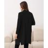GYS Open Front Cardigan for Women, Bamboo Viscose Lightweight Womens Cardigan with Pocketes, Long Sleeve Casual Relaxed Coat(Black)