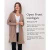 GYS Open Front Cardigan for Women, Bamboo Viscose Lightweight Womens Cardigan with Pocketes, Long Sleeve Casual Relaxed Coat(Camel)
