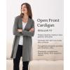 GYS Open Front Cardigan for Women, Bamboo Viscose Lightweight Womens Cardigan with Pocketes, Long Sleeve Casual Relaxed Coat(Dark Heather Grey)