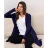 GYS Open Front Cardigan for Women, Bamboo Viscose Lightweight Womens Cardigan with Pocketes, Long Sleeve Casual Relaxed Coat(Navy)