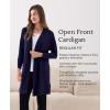 GYS Open Front Cardigan for Women, Bamboo Viscose Lightweight Womens Cardigan with Pocketes, Long Sleeve Casual Relaxed Coat(Navy)