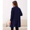 GYS Open Front Cardigan for Women, Bamboo Viscose Lightweight Womens Cardigan with Pocketes, Long Sleeve Casual Relaxed Coat(Navy)