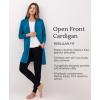 GYS Open Front Cardigan for Women, Bamboo Viscose Lightweight Womens Cardigan with Pocketes, Long Sleeve Casual Relaxed Coat(Teal Blue)