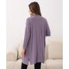 GYS Open Front Cardigan for Women, Bamboo Viscose Lightweight Womens Cardigan with Pocketes, Long Sleeve Casual Relaxed Coat(Violet)