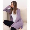 GYS Open Front Cardigan for Women, Bamboo Viscose Lightweight Womens Cardigan with Pocketes, Long Sleeve Casual Relaxed Coat(Violet)