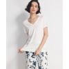 GYS Pajama Sets for Women Soft Bamboo Viscose Short Sleeve Top with Capri Pants 2 Piece Sleepwear(Blue Rose)