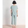 GYS Pajama Sets for Women Soft Bamboo Viscose Short Sleeve Top with Capri Pants 2 Piece Sleepwear(Light Greyish Green)