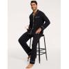 GYS Premium Bamboo Viscose Men’s Pajamas Set Long Sleeve Button Down 2 Pieces Sleepwear Sets(Black)