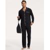 GYS Premium Bamboo Viscose Men’s Pajamas Set Long Sleeve Button Down 2 Pieces Sleepwear Sets(Black)