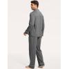 GYS Premium Bamboo Viscose Men’s Pajamas Set Long Sleeve Button Down 2 Pieces Sleepwear Sets(Dark Heather Grey)
